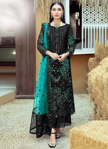 Black Colour Dinsaa New Latest Designer Festive Wear Georgette Salwar Suit Collection 102 A